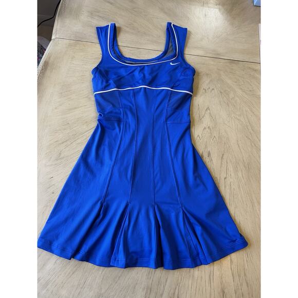 Serena Williams nike DUC Tennis dress S blue australian open 2012 Pleated Sheer - Picture 14 of 16